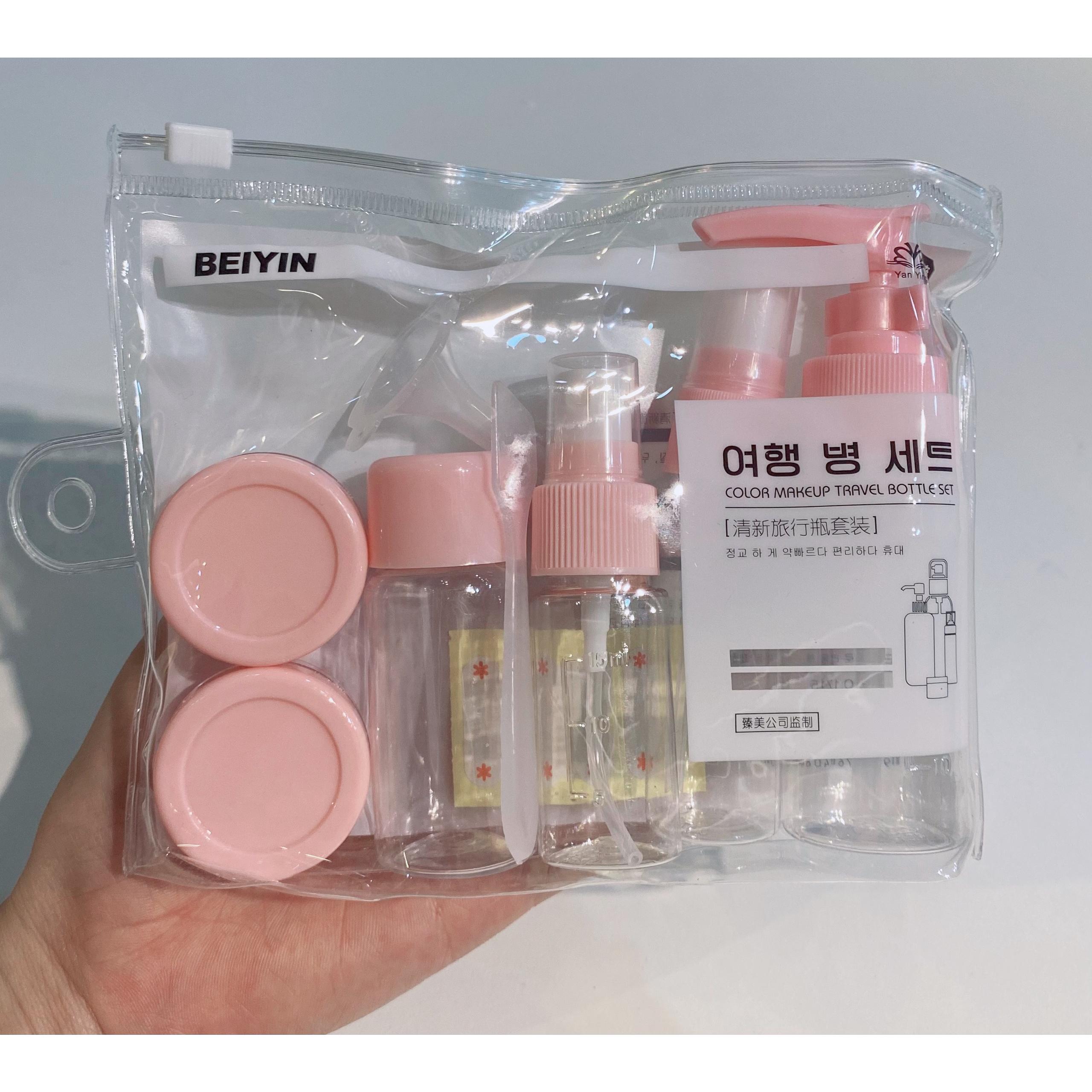 Set 9 và 7 món chiếc mỹ phẩm mini đi du lịch có túi zip đa năng tiện lợi - Hity Beauty