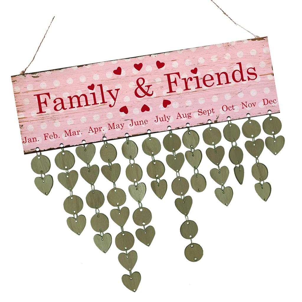 Family friends reminder calendar wooden board plaque hanging decor