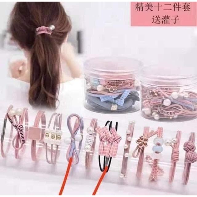 Hộp 12 chun buộc tóc mẫu mới