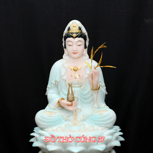 Tượng Quan Âm Bồ Tát - XANH NHẠT