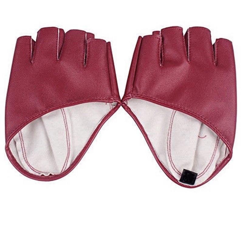 -Găng Tay Hở Ngón cao cấp- Phụ kiện trình diễn-Găng Tay Giả Da Hở Ngón Quyến Rũ Thời Trang Cho Nữ