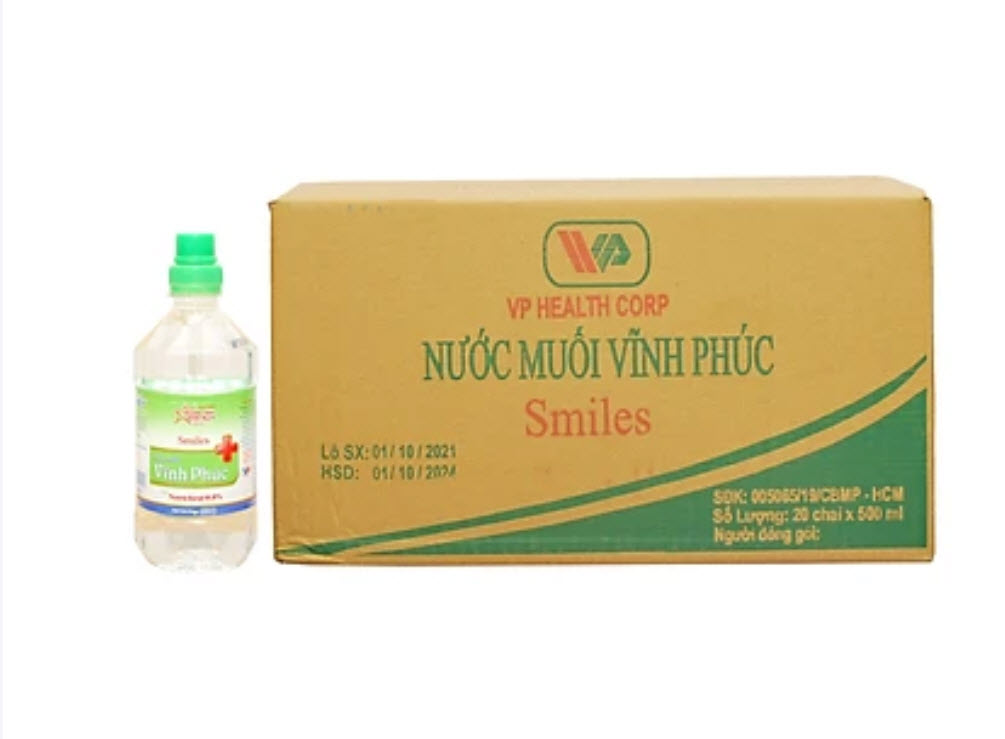 Thùng Nước Muối Vĩnh Phúc Smiles - Natri Clorid 0,9%