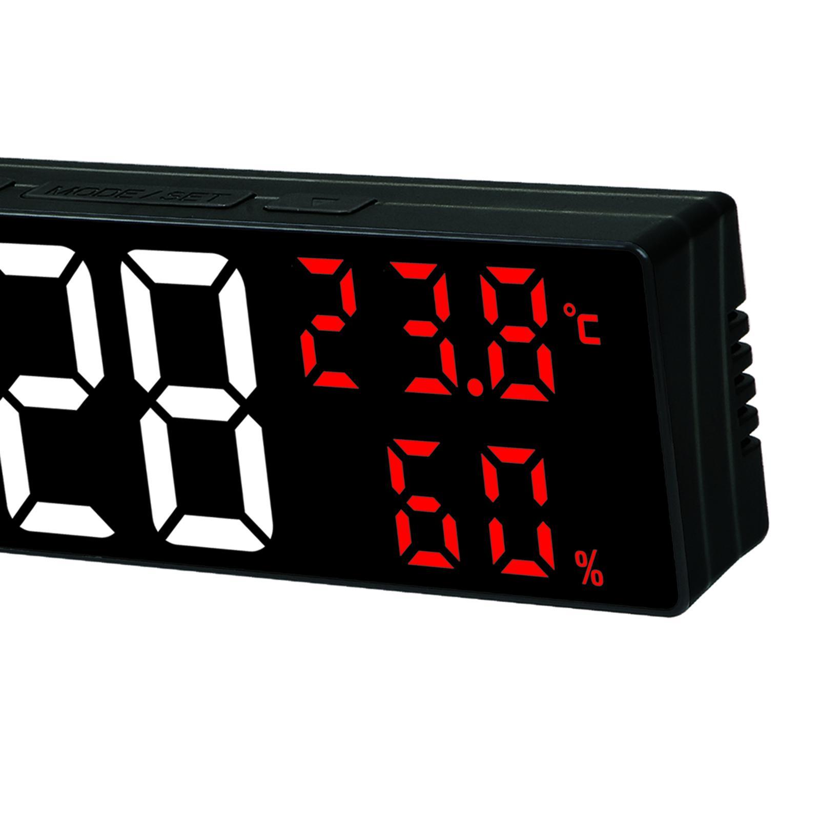 Large Number Digital Clock LED Display Snooze Function for Living Room