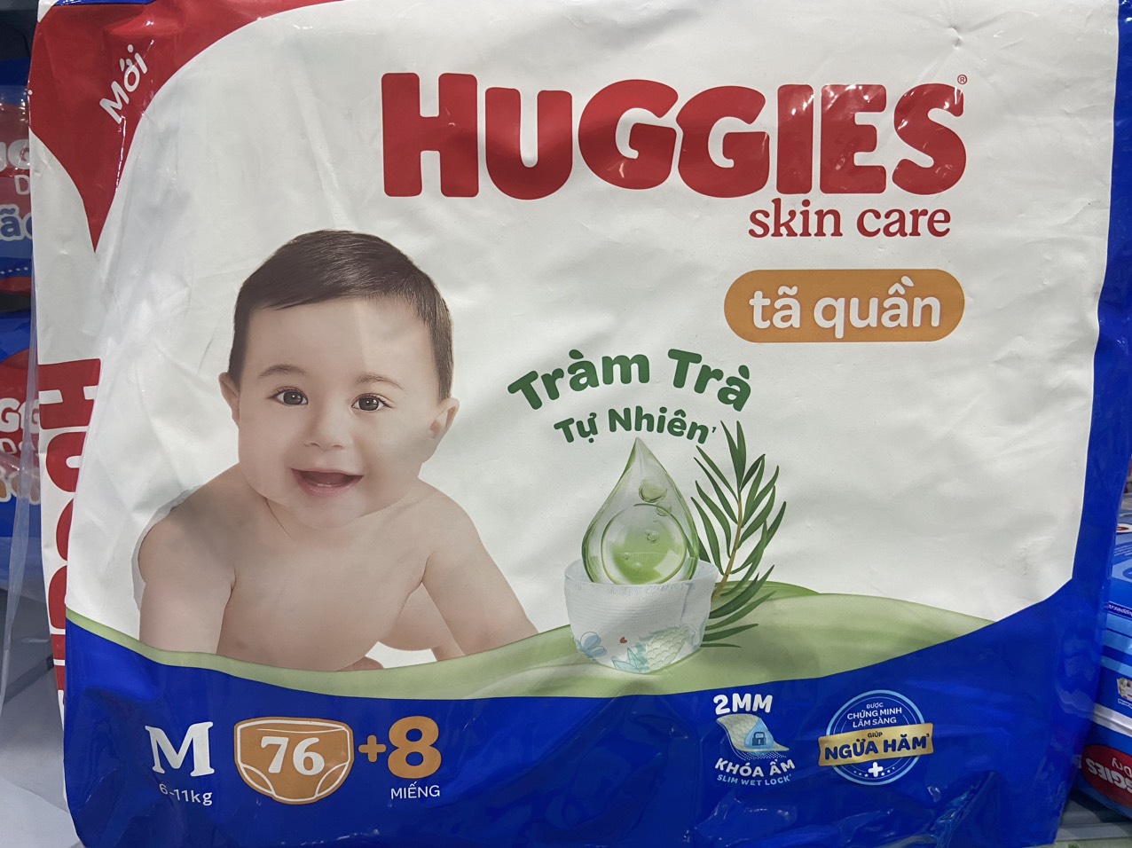 Tã Quần Huggies Dry Gói Cực Đại M74 - Bao Bì Mới