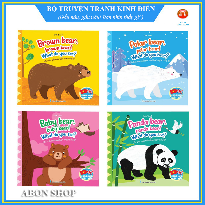 Bộ truyện tranh hình ảnh kinh điển cho các bé – Gồm 4 cuốn  Tặng kèm File nghe tiếng Anh