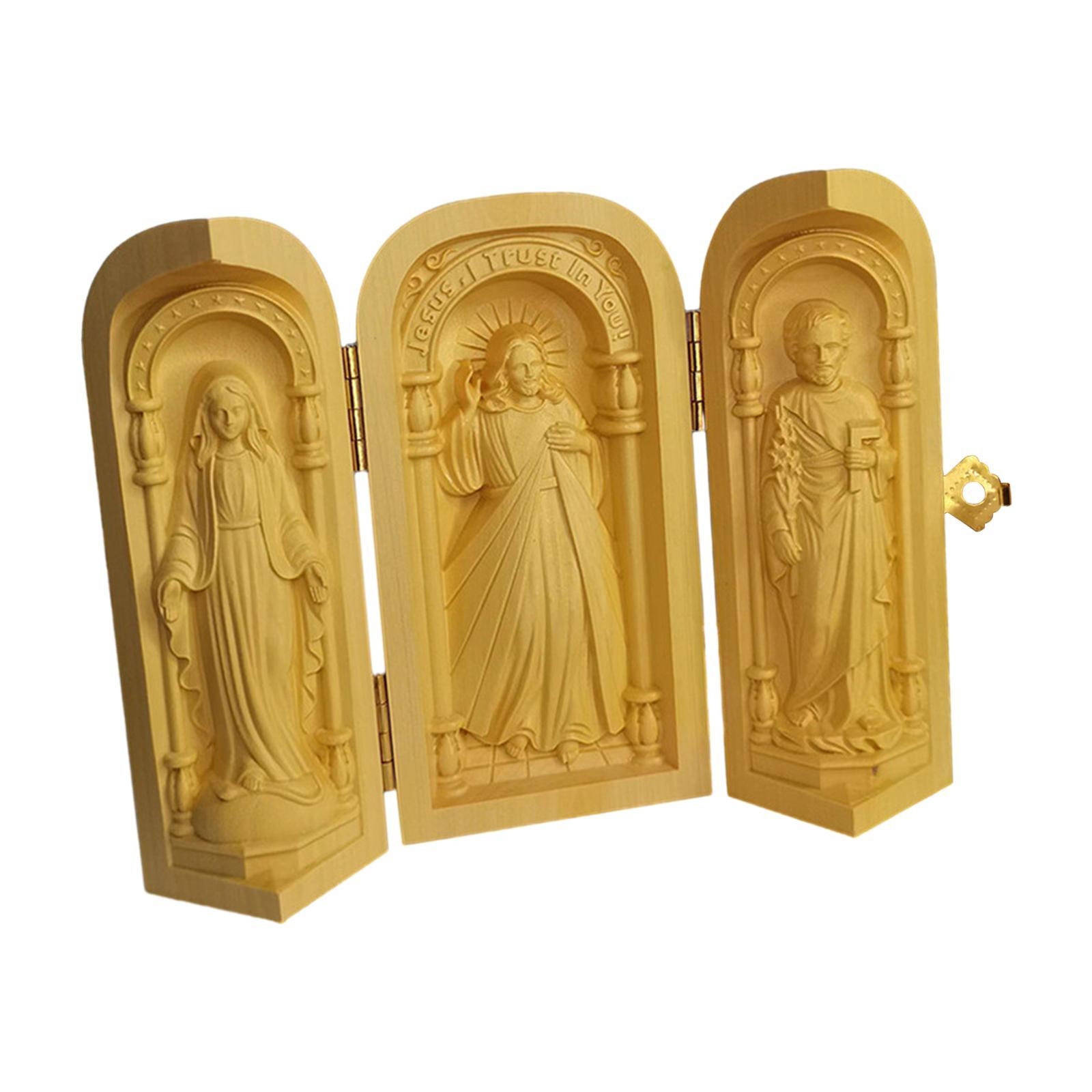 Wood Carving Ornaments Catholic Cardinal Sculpture for Home Desktop Office