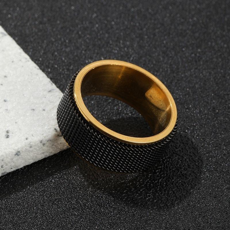 Nhẫn nam nữ xích lưới xoay Elas thời trang thép không gỉ trangsucpt hiphop đường phố Unisex PTNNA31