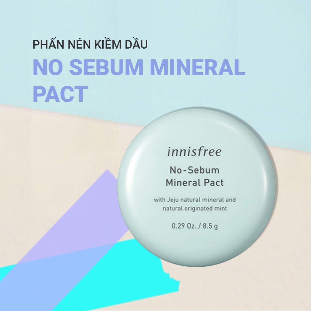 Phấn phủ kiềm dầu dạng nén innisfree No Sebum Mineral Pact 8.5g