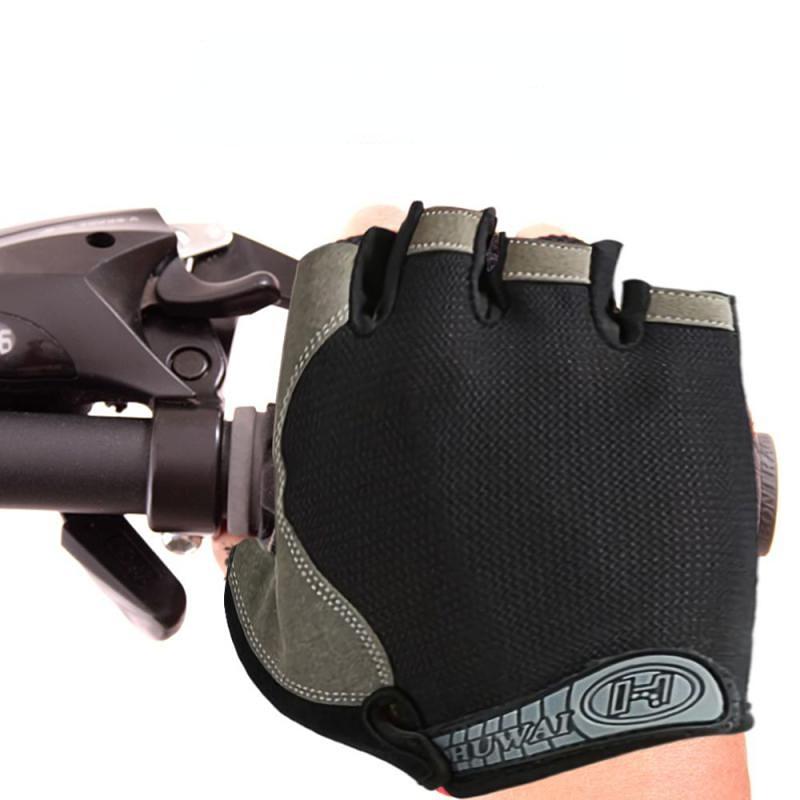 Găng Tay Xe Đạp Ngón Nam Nữ Chống Trượt Chống Sốc Thoáng Khí Mùa Hè Găng Tay Xe Đạp Fingerless Thể Thao Tập Gym Xe Đạp Găng Tay Color: Dark Grey Size: M