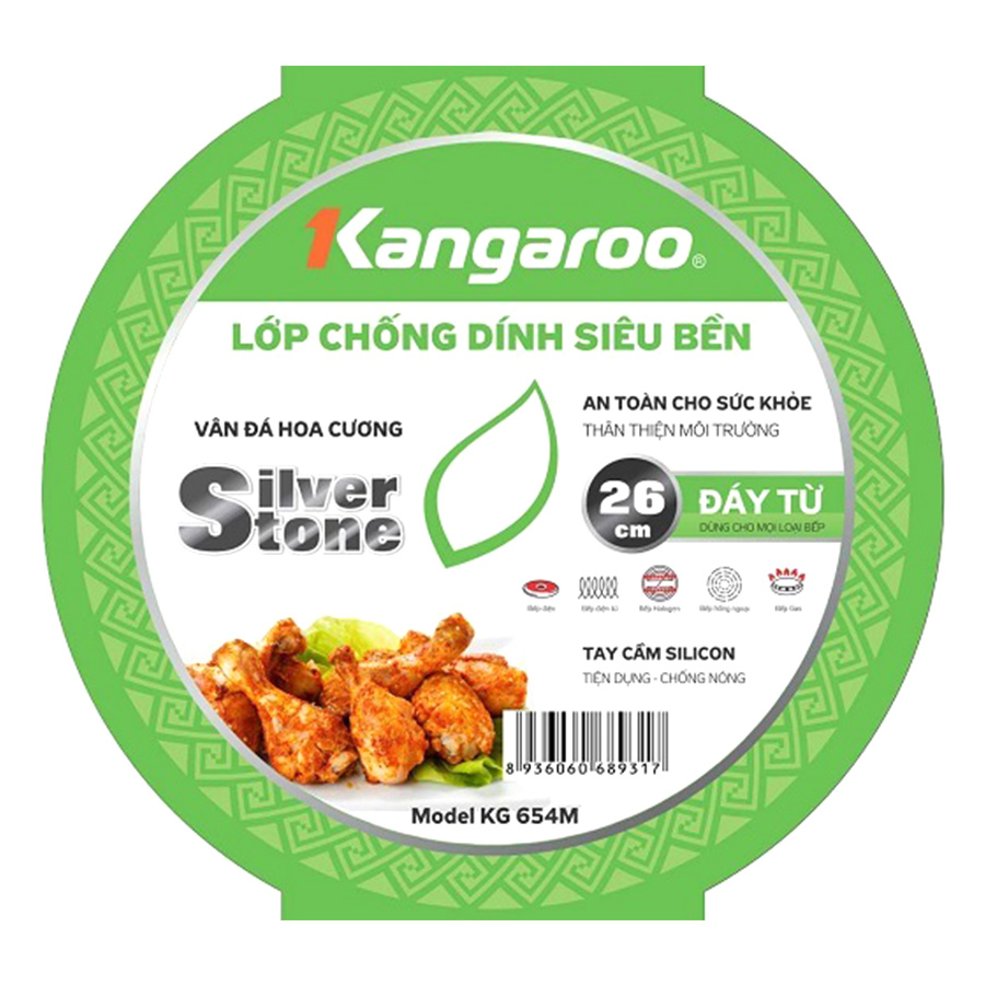 Chảo Nhôm Chống Dính Đáy Từ Kangaroo KG654M (26cm)