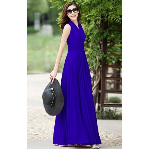ĐẦM XÒE MAXI DÀI CỔ CHOÀNG NHIỀU MÀU