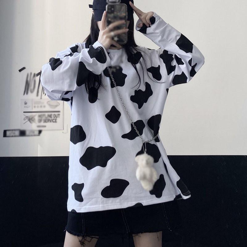 Áo Thun Tay Dài Thiết Kế Dáng Rộng Thoải Mái