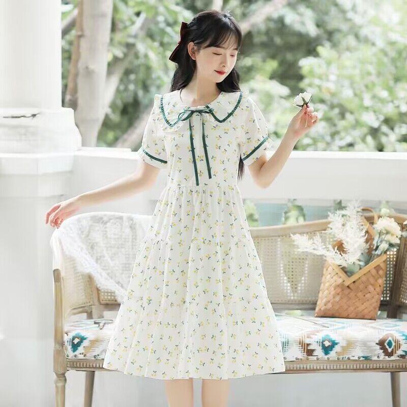 TOBE1SHOP Học sinh trung học ít tươi mát đầm 2023 mùa hè đại học gió một chữ hoa mảnh đầm hiển thị gầy thắt lưng váy nữ