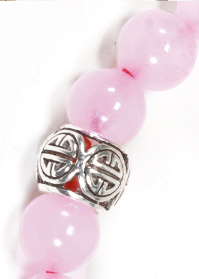 Vòng thạch anh hồng Phối Charm bạc Ngọc Quý Gemstones