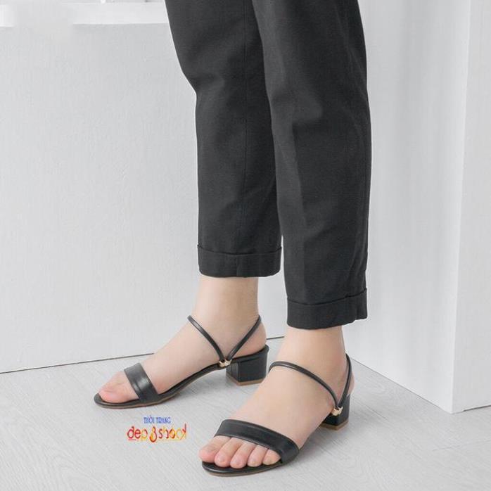 Giày sandal cao gót 3p quai ngang thời trang