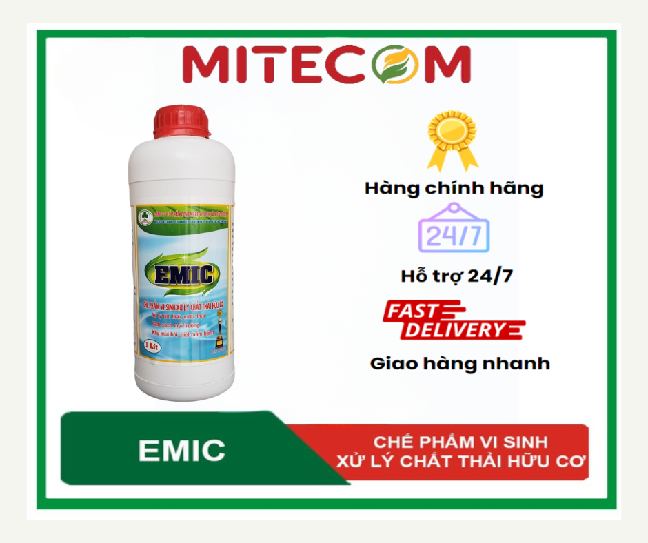 Khử mùi chuồng trại bằng chế phẩm vi sinh EMIC dạng dịch 1 lít