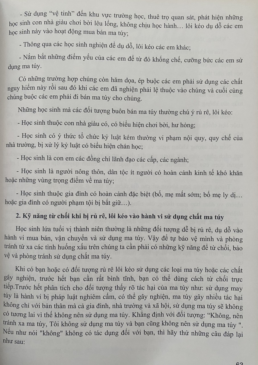 Kỹ năng phòng chống m a t ú y, bạo lực học đường và các tệ nạn xã hội trong các cơ sở giáo dục