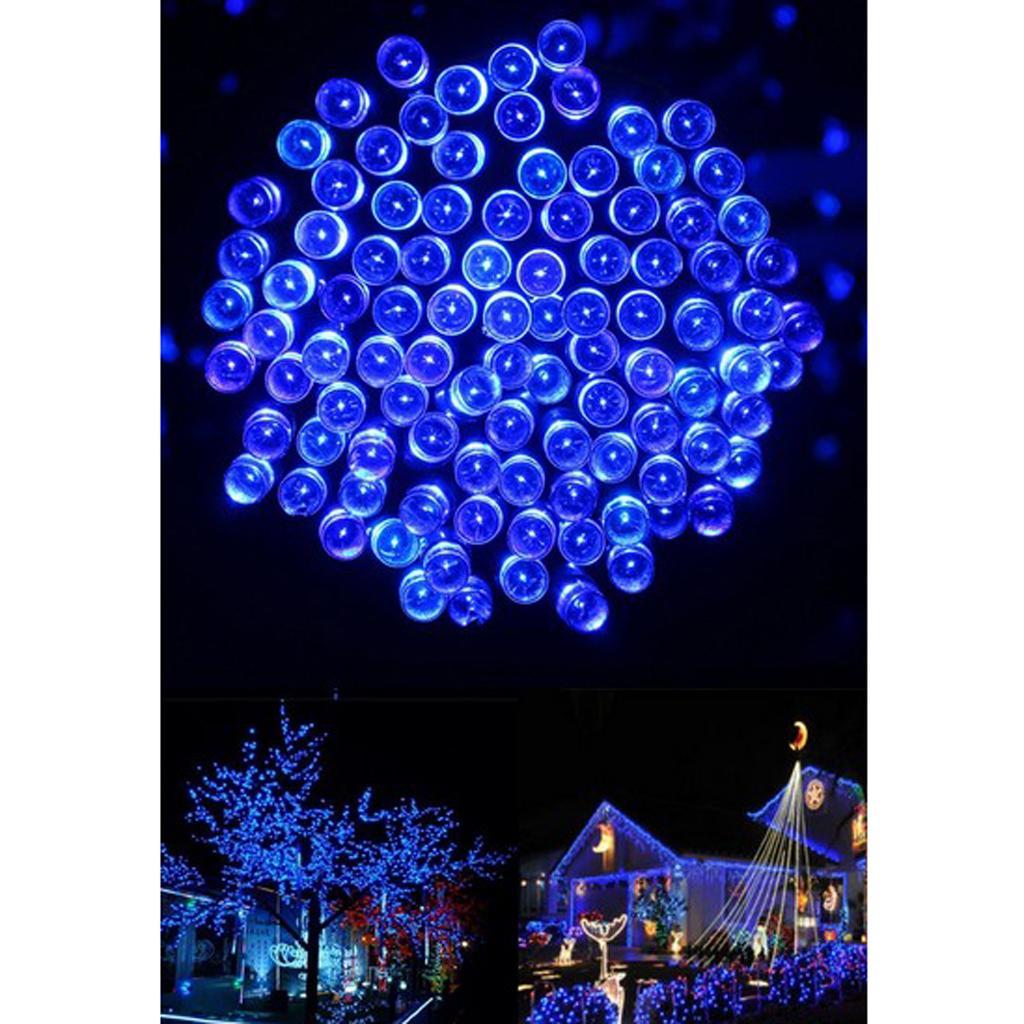 Solar Powered 200 Blue LEDs String Fairy Tree Light Outdoor Wedding Party