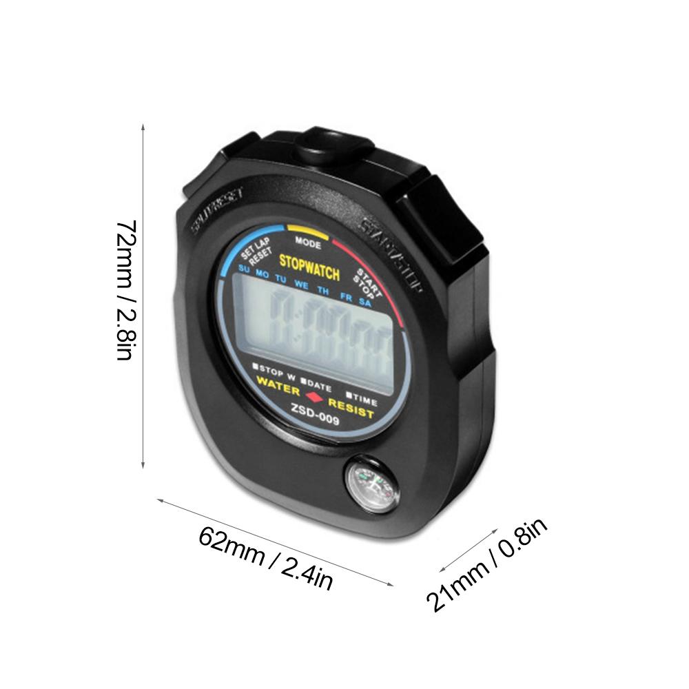 ZSD009 Electronic Digital Sport Stopwatch Timer with Date Time Alarm Compass for Outdoor Sports Fitness Coaches Referees