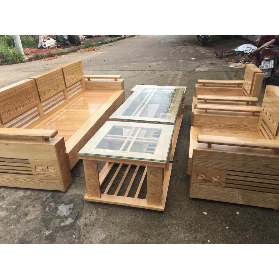 Bộ bàn ghế sofa trứng đối gỗ sồi