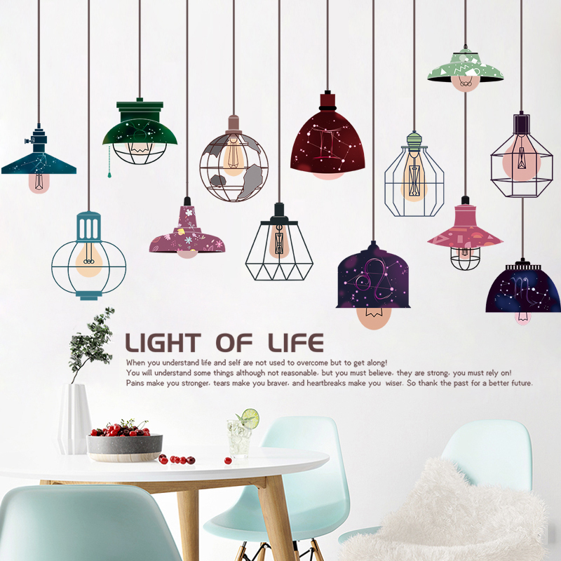Sticker Giấy Dán Tường Decal Dán tường Tranh Dán Tường Trang Trí Tường Mẫu Đèn Trần Trang Trí ZDB-2363