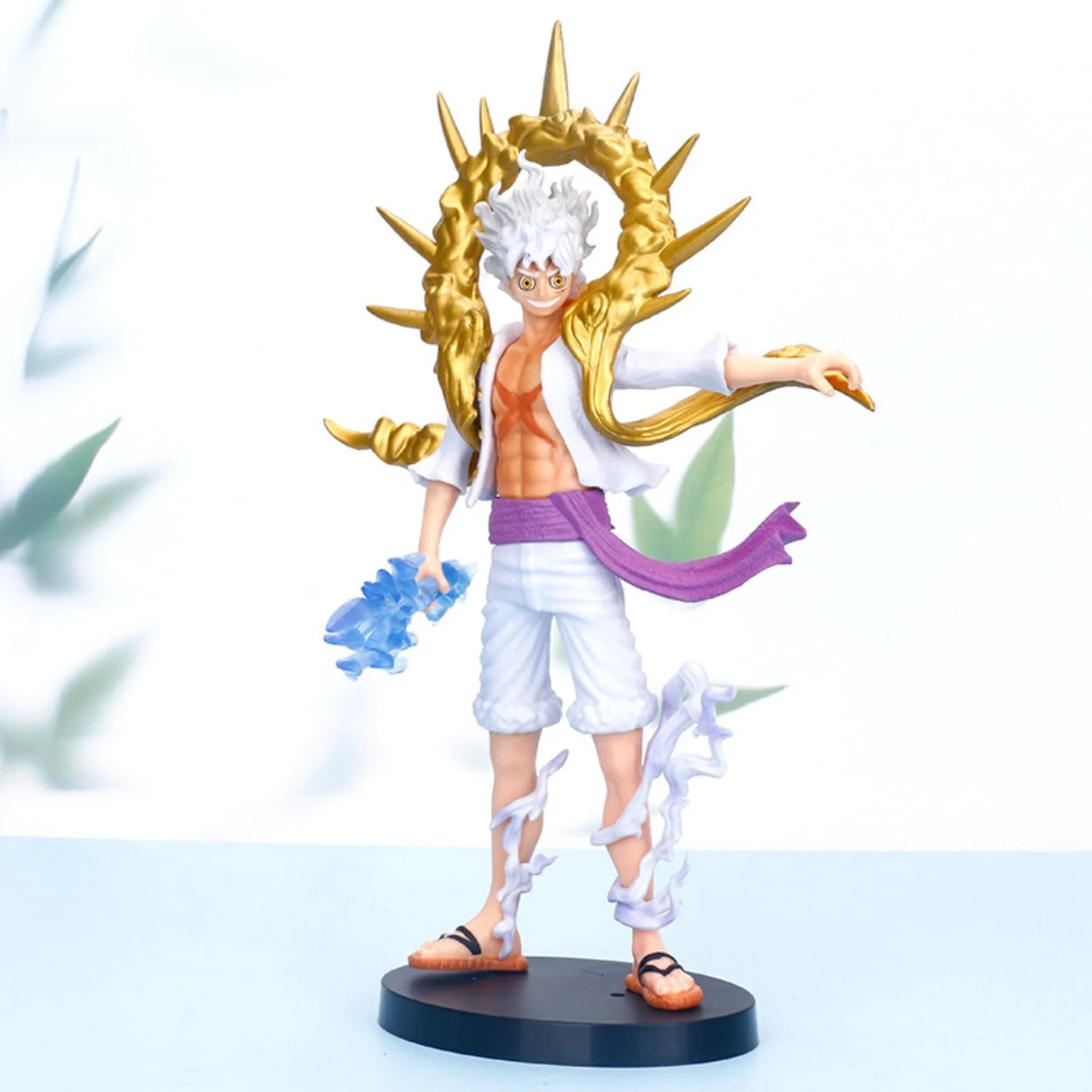 Mô hình One Piece : Mô hình Luffy Gear 5 Nika trắng vòng vàng Cao 28cm