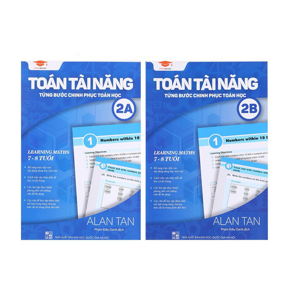 Sách: Toán Tài Năng 2A+2B - Toán Lớp 2 - Á Châu Books