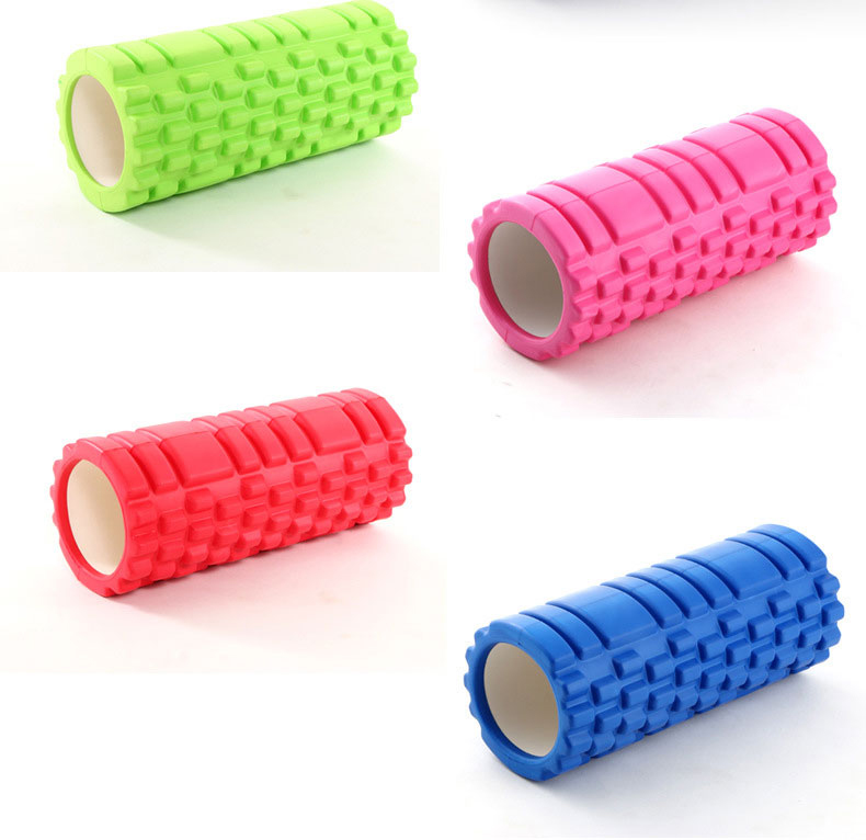 Con lăn Yoga Massage Foarm Roller, ống trụ lăn xốp gai dẹt 33 x 14cm giãn cơ có gai roam rollet cao cấp chịu lực cao