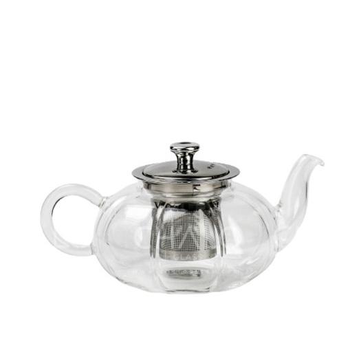 Bình trà thủy tinh nắp inox dáng bí ngô 950ml - Thuỷ tinh chịu nhiệt Borosilicat