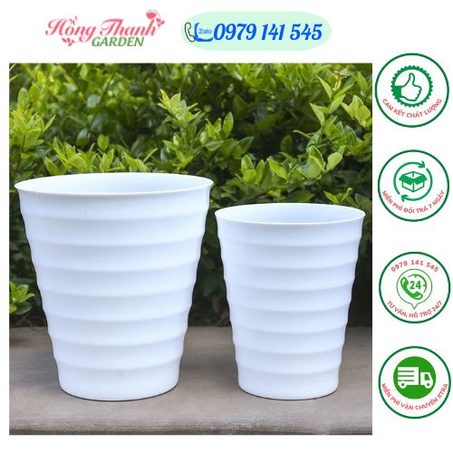 10 Chậu Vòng Tròn Dáng Cao, Chậu Nhựa Trồng Hoa Cây Cảnh Chất Lượng Cao, Bền, Đẹp
