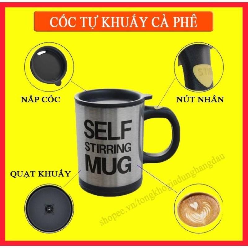 Cốc Cà Phê Self Stirring Mug, Ly Tự Động Khuấy Cafe Không Dùng Thìa Dùng Pin Tiện Dụng