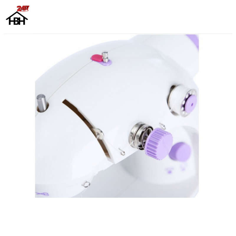 Máy May Mini Gia Đình Tặng Kèm hộp chỉ đủ mầu + thuước dây đo