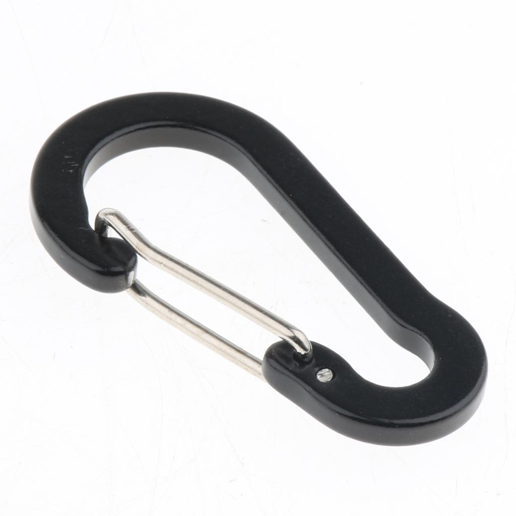 5pcs Key Chain Buckle Spring Snap Hook Outdoor Clip Water Bottle Hook Black