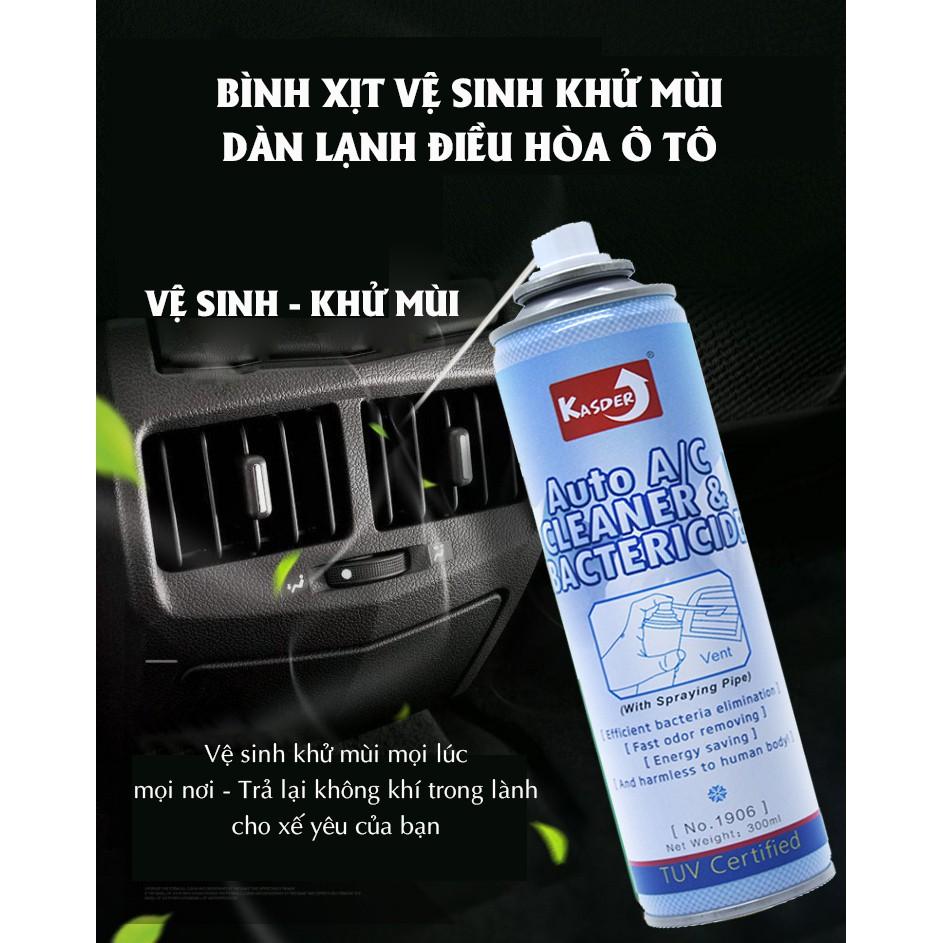 Bình xịt vệ sinh khử mùi dàn lạnh điều hòa ô tô chuyên dụng Kasder 300ml