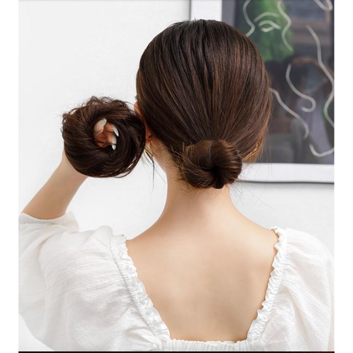 Búi rối tóc cột mini trời trang hottrend - búi rối dệt từ tóc thật 100%