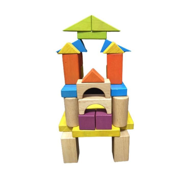 BỘ XẾP HÌNH XÂY DỰNG 54 khối- Đồ chơi gỗ an toàn, sáng tạo, phát triển trí tuệ, thông minh cho trẻ