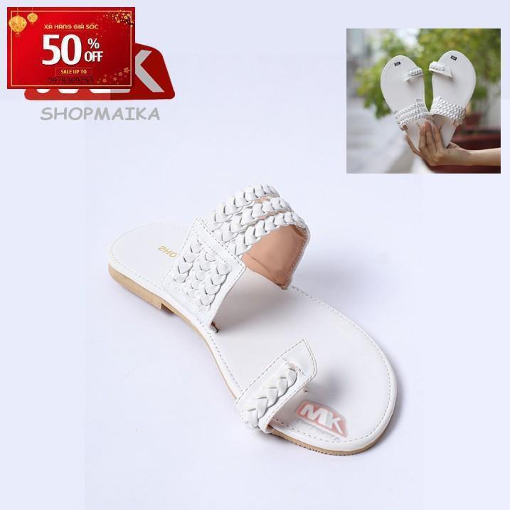 Dép Quai Ngang Xỏ Ngón Thời Trang S120 Trắng