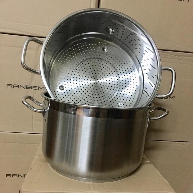 Xửng hấp inox 430 cao cấp size 28cm vung kính