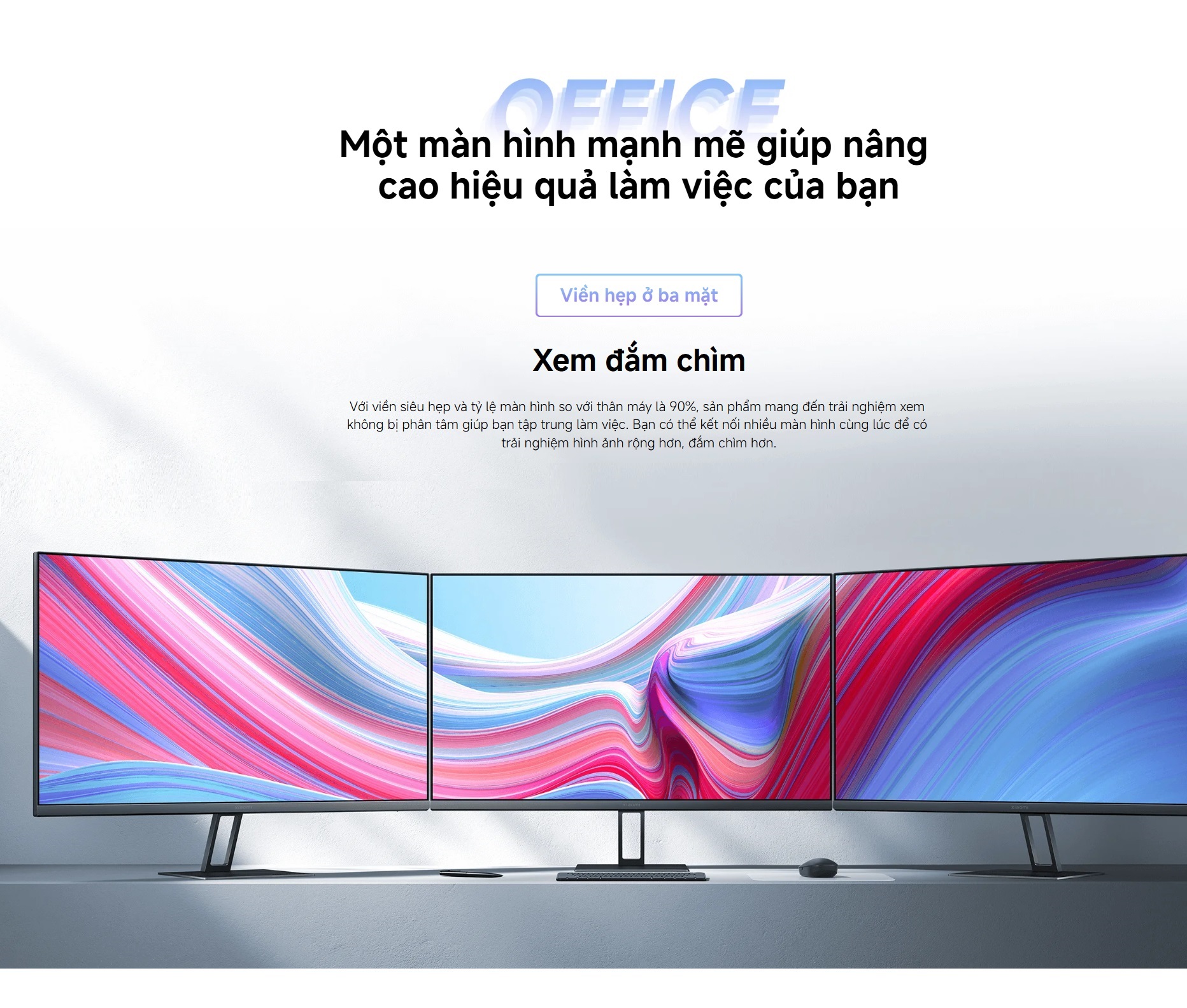 Màn Hình Máy Tính Xiaomi 2K Monitor A27Qi EU 27inch / LCD IPS / 100Hz / 2K / 6ms - Phiên Bản Quốc Tế, Bảo Hành 36 Tháng