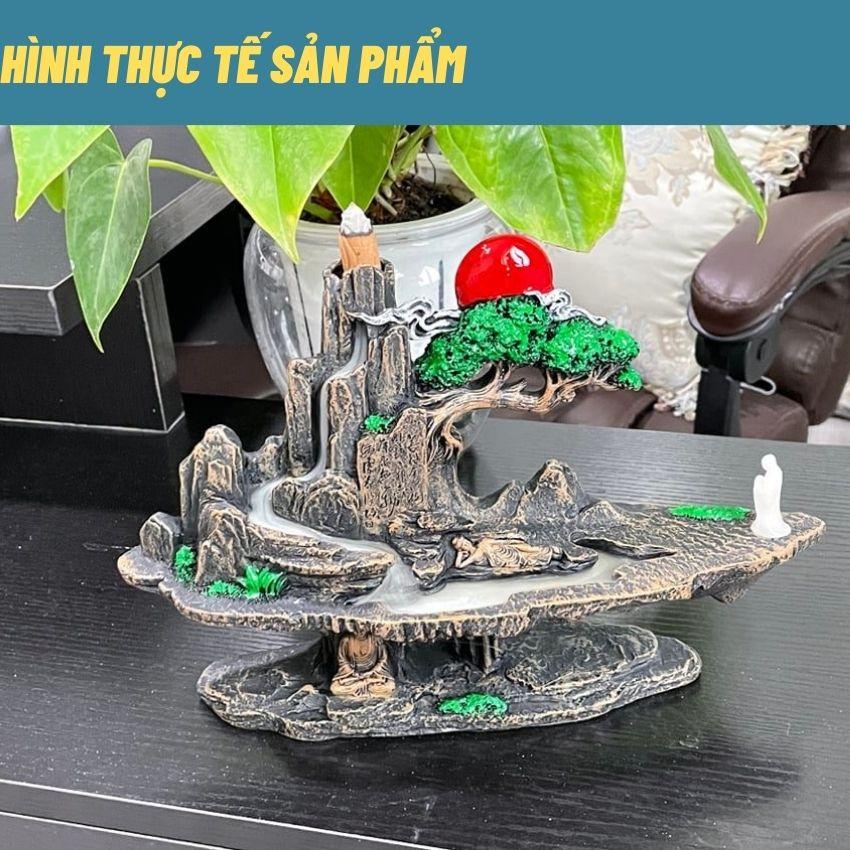 Thác khói trầm hương mẫu TIỂU CẢNH SIZE LỚN, thác khói trầm mẫu lớn tặng kèm nụ trầm dùng thử