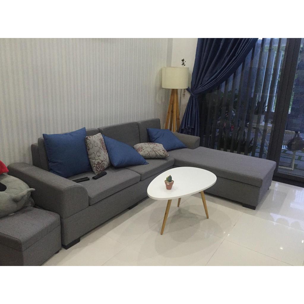 BÀN TRÀ SOFA HÌNH TRỨNG CHÂN GỖ SỒI MẶT BÀN NHIỀU KÍCH THƯỚC PHONG CÁCH BẮC ÂU LẮP ĐẶT DỄ DÀNG