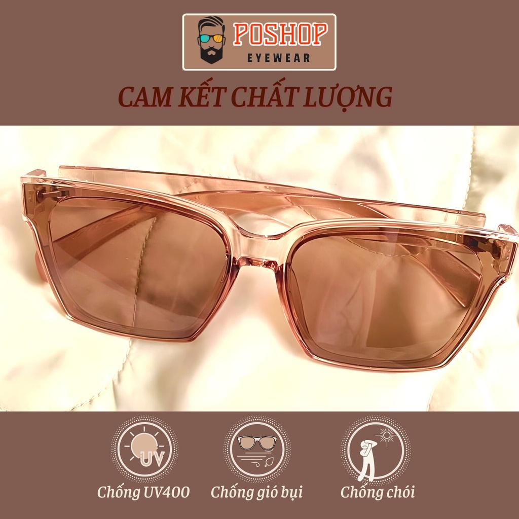 Mắt kính râm cao cấp nam nữ POSHOP chống tia cực tím UV400 thiết kế ôm sát mặt bản to dễ đeo màu sắc thời trang 5006