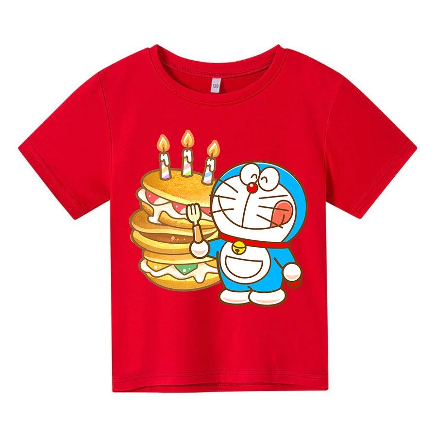 Áo thun trẻ em doraemon bánh rán 4 màu Có size người lớn, King Cotton