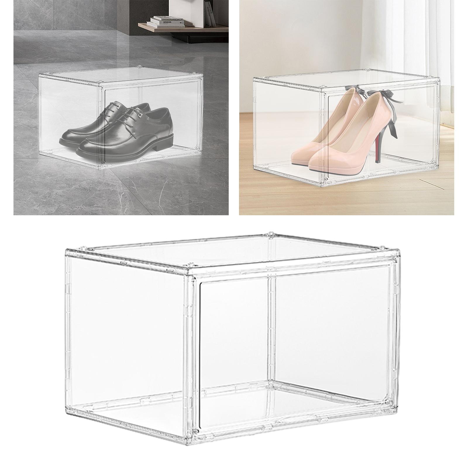 Shoes Display Case with  Door Shoe Box for Sneakers Closet Women Men