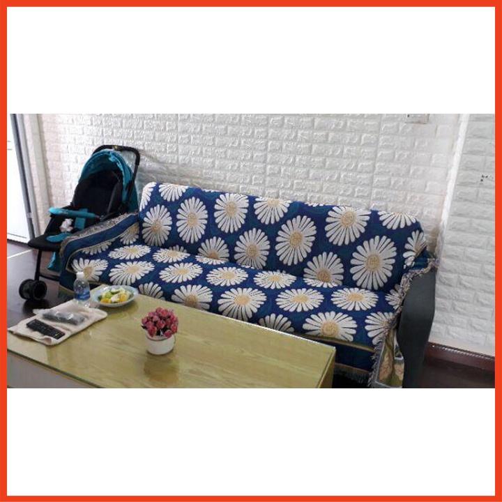 Thảm Sofa, Thảm Trang Trí Thổ Cẩm Cotton Fabric - 130cm x 180cm Hoa Cúc