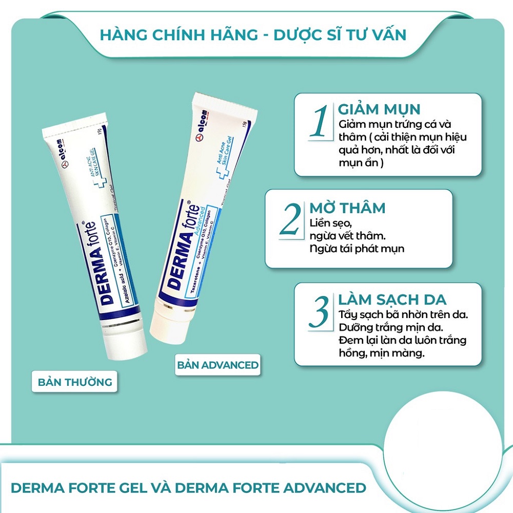 Gel Hỗ Trợ Giảm Mụn, Thâm Sẹo Và Dưỡng Da Gamma Derma Forte Gel 15g - Bản Advance