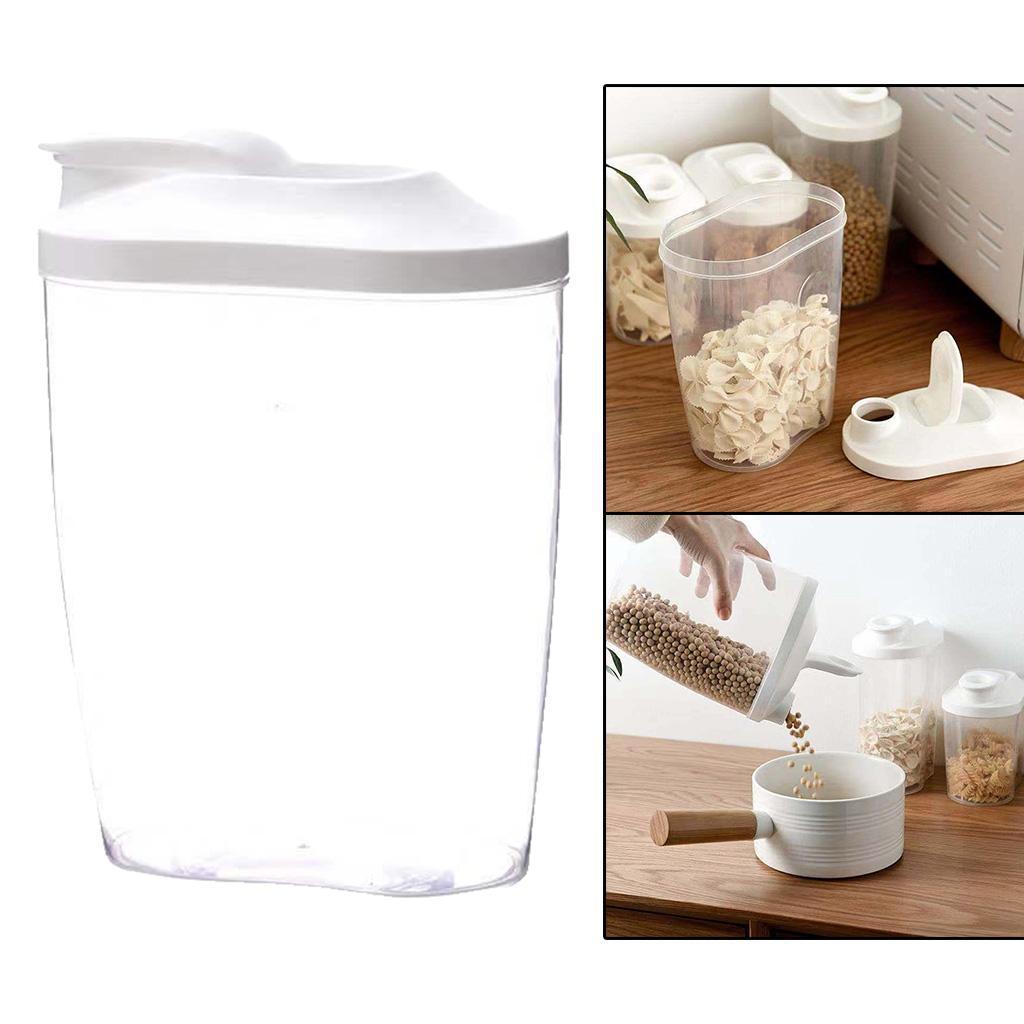 2X Food Storage Container Cereal Dispenser Flip Lid Dry Food Grain Rice 1500ml