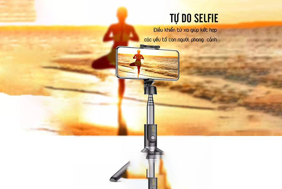 Gậy chụp ảnh selfie  Remax RL-EP03 có điều khiển từ xa - hàng chính hãng (giao màu ngẫu nhiên)