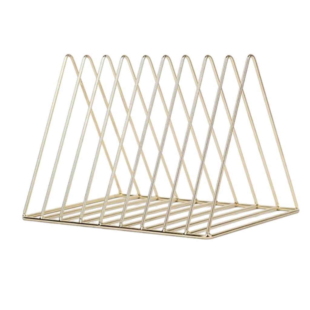 2x Desktop Book Magazine Shelf Holder Bookshelf for Home Office Decor Gold