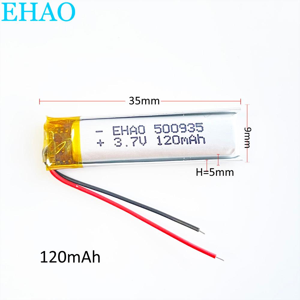 5 Pin Sạc Lithium Polymer 3.7V 120MAh Lipo 500935 Cho Tai Nghe MP3 GPS Camera DVD Bluetooth Đồng Hồ Thông Minh